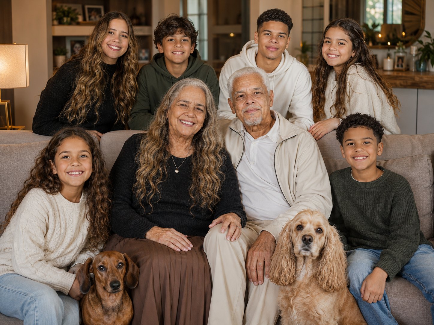 Nós velhinhos com nossa família